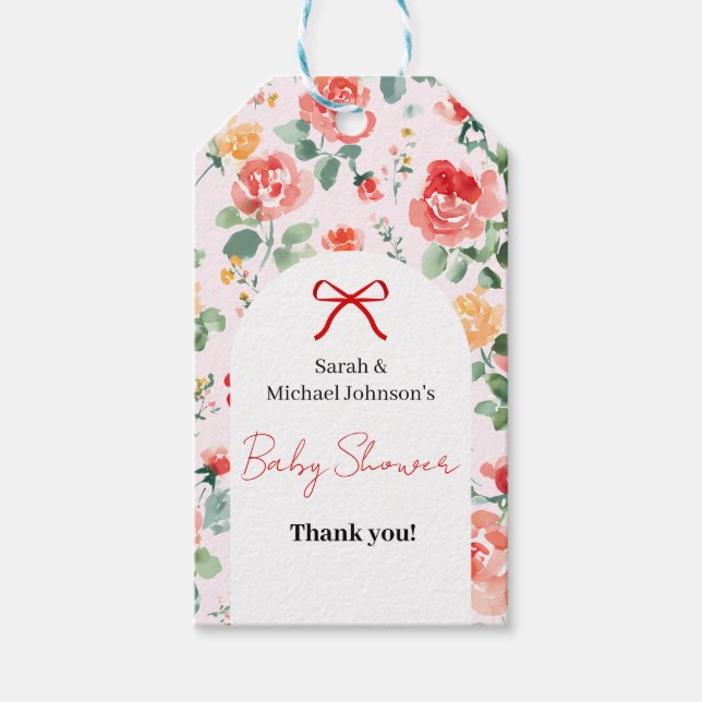 Floral Dream Baby Shower  Geschenkanhänger (Vorderseite)
