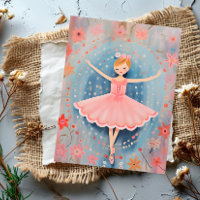Floral Dream Ballerina Postkarte
