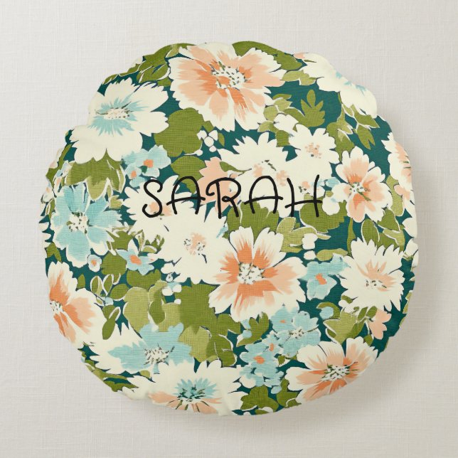 Floral Dream Cushion Rundes Kissen (Vorderseite)