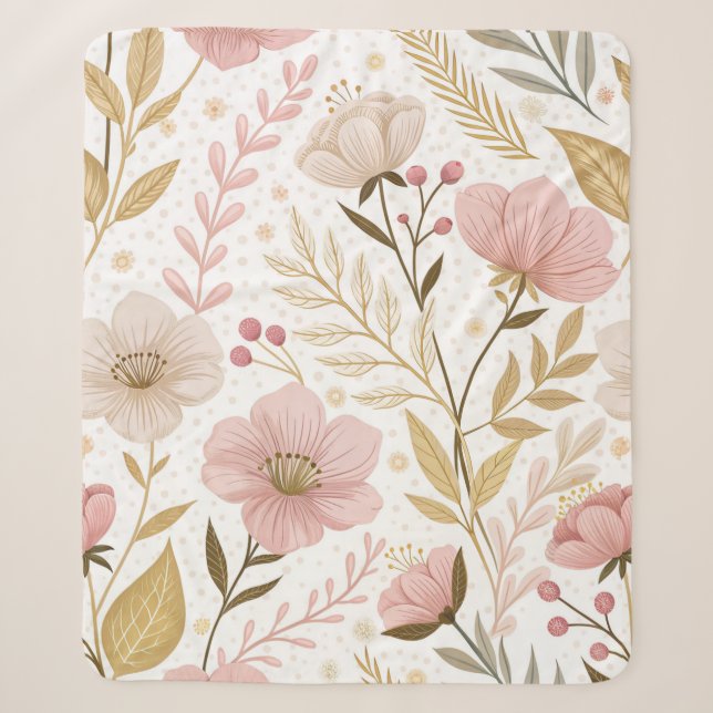 Floral Dream Mosaic – Seamless Artistic Bloom  Sherpadecke (Vorderseite)