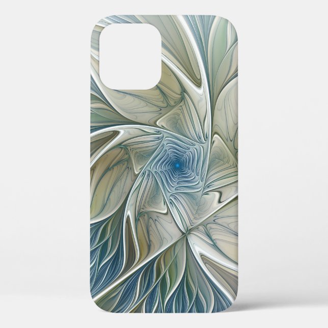 Floral Dream Muster Abstraktes Blue Khaki Fraktal Case-Mate iPhone Hülle (Rückseite)