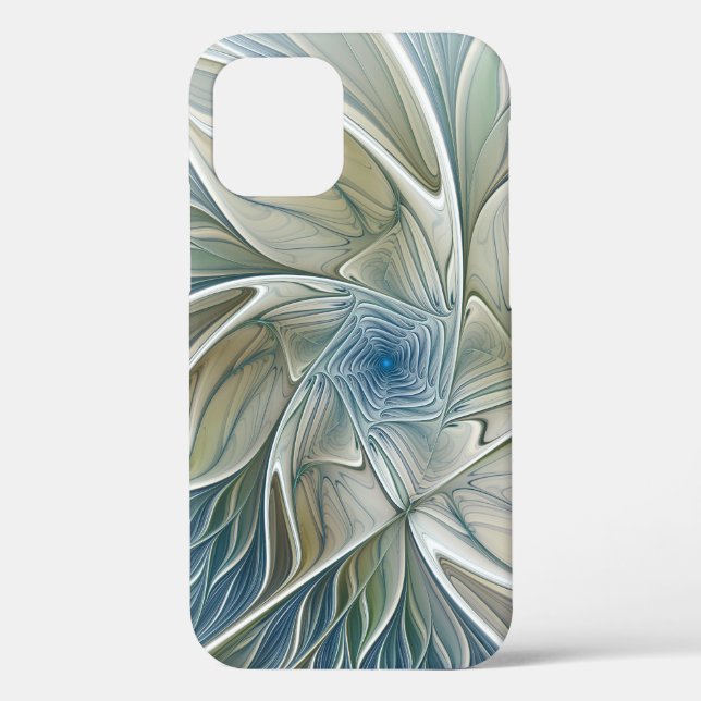 Floral Dream Muster Abstraktes Blue Khaki Fraktal Case-Mate iPhone Hülle (Rückseite)