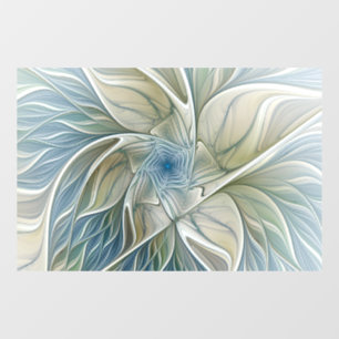 Floral Dream Muster Abstraktes Blue Khaki Fraktal Fensteraufkleber
