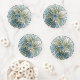 Floral Dream Muster Abstraktes Blue Khaki Fraktal Untersetzer Set (Beispiel)
