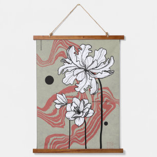 Floral Dream Wandteppich Mit Holzrahmen