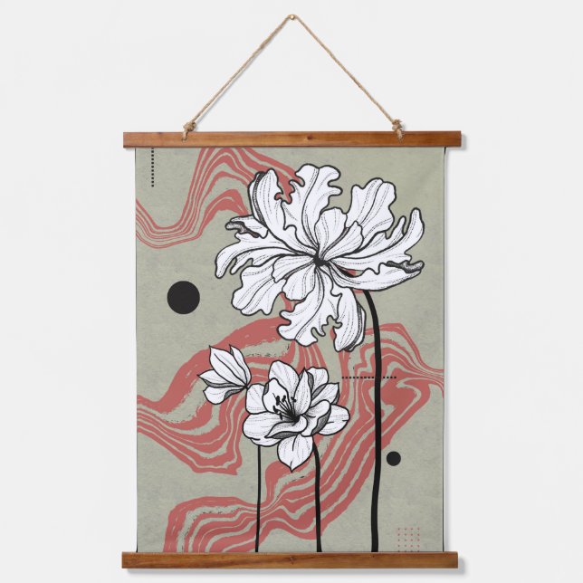 Floral Dream Wandteppich Mit Holzrahmen (Vorderseite)