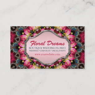 Floral Dreams Vintages Fraktal Kunst, Dichtung und Visitenkarte