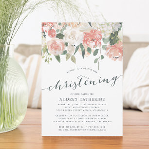Floral du milieu de l'été Invitation Christening