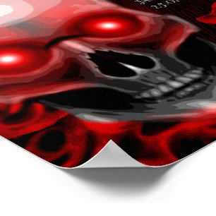 Floral dunkelmoody gothischen Schädel Getränke Men Poster
