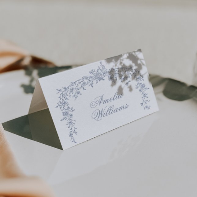 Floral Dusty Blue Boho Botanical Unique Wedding Tischnummer (Von Creator hochgeladen)