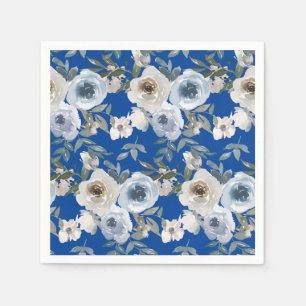 Floral Dusty Blue Botanical Wedding Serviette