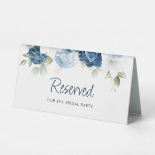 Floral Dusty Blue Botanical Wedding vorbehalten Tischaufsteller