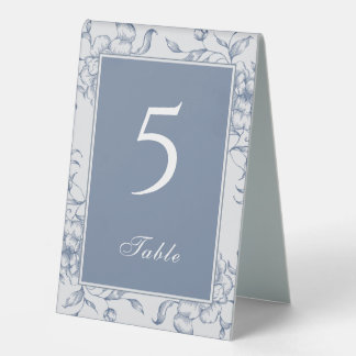 Floral Dusty Blue Elegante Wedding Tischaufsteller