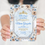 Floral Dusty Blue Girl Sweet 15. Geburtstag Einladung<br><div class="desc">Floral Dusty Blue Girl Sweet 15. Geburtstag</div>