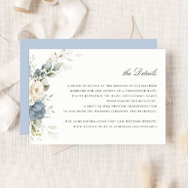 Floral Dusty Blue Greenery Wedding Details Insert Einladung