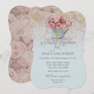 Floral Dusty Blue Rose Einladung