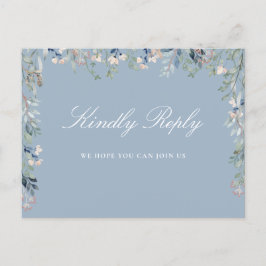 Floral Dusty Blue Song Request UAWG Postcard Einladungspostkarte