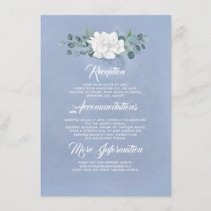 Floral Dusty Blue Wedding Information Guest Begleitkarte