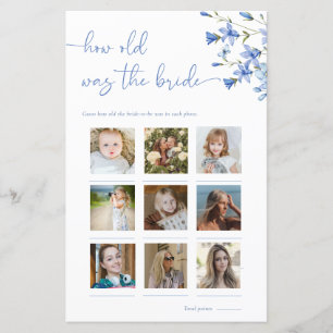 Floral Dusty Blue Wie alt war das Foto der Braut