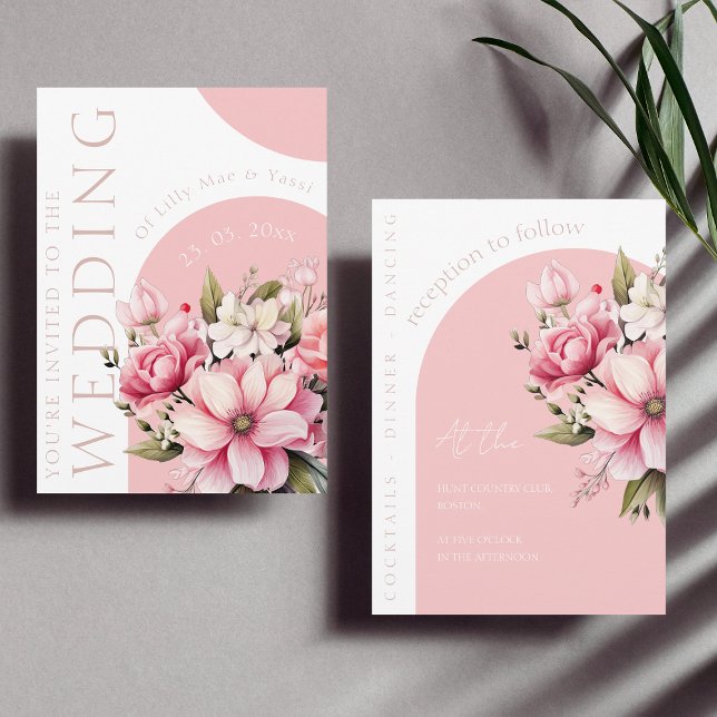 Floral Dusty Pink Wildblume Sommergarten Hochzeit Einladung (Von Creator hochgeladen)