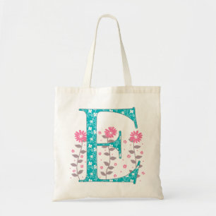 Floral 'E' Monogramm Totbeutel Tragetasche