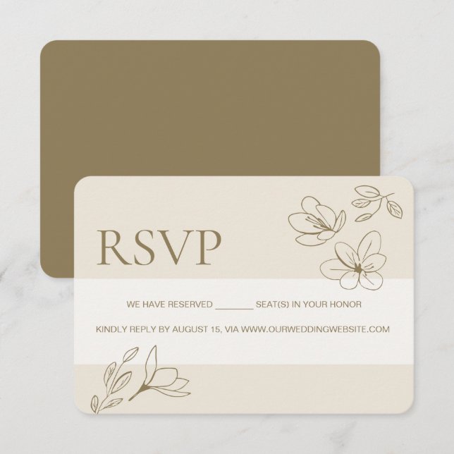 Floral Earth Ton Reservierte Plätze nicht per Post RSVP Karte (Vorne/Hinten)