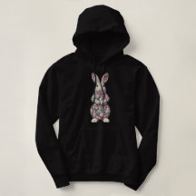 Floral Easter Bunny Made of Flowers and Easter Egg