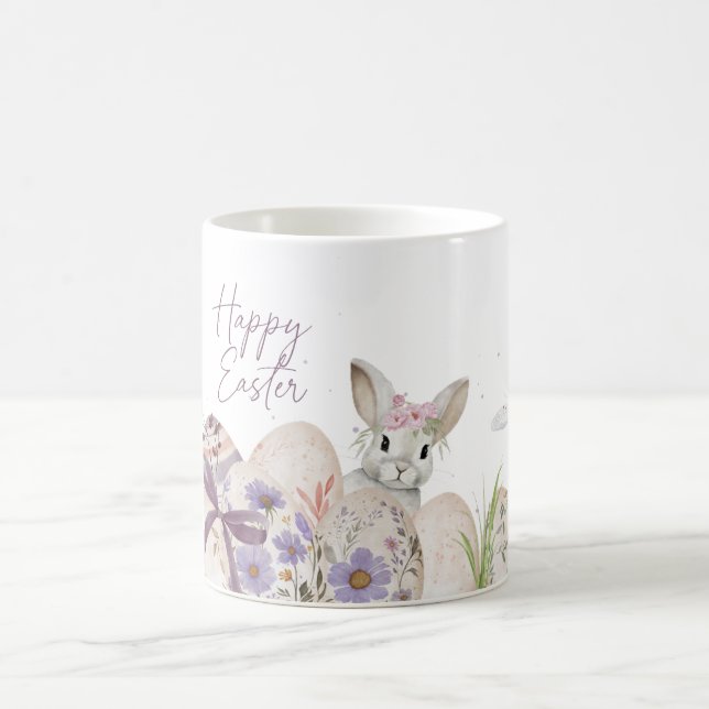 Floral Easter Eggs Happy Easter Mug Kaffeetasse (Mittel)
