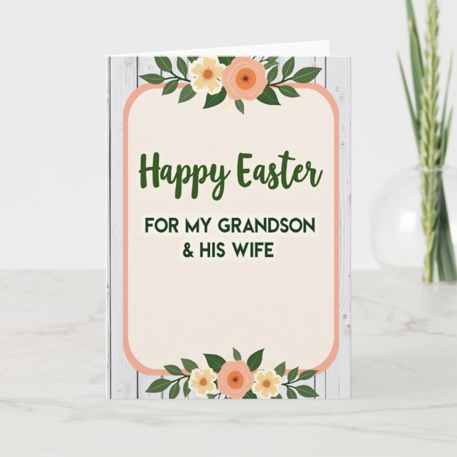 Floral Easter Grandson Card Karte (Vorderseite)