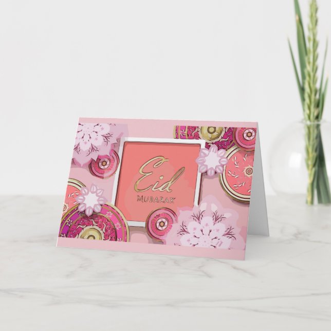 Floral-Eid-Mubarak-Karte Karte (Vorderseite)