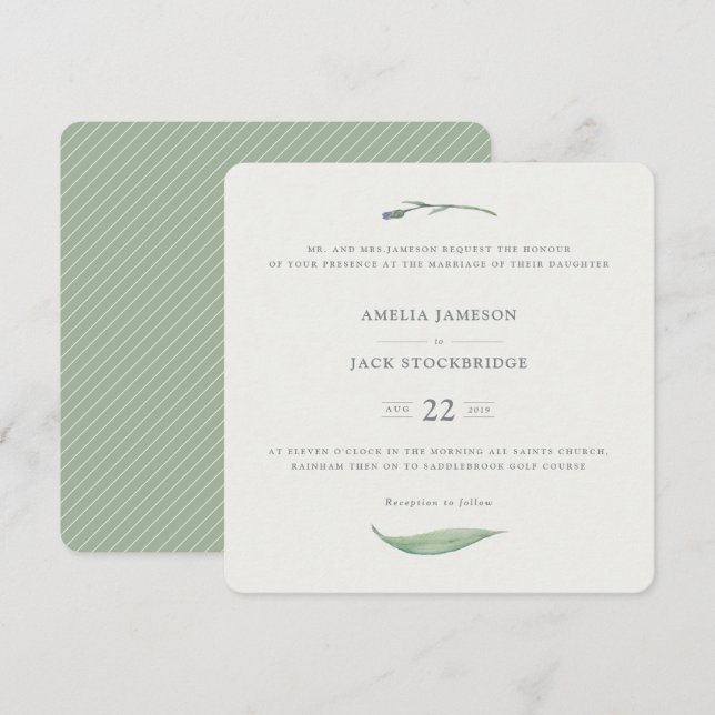 FLORAL EINLADUNG (Vorne/Hinten)