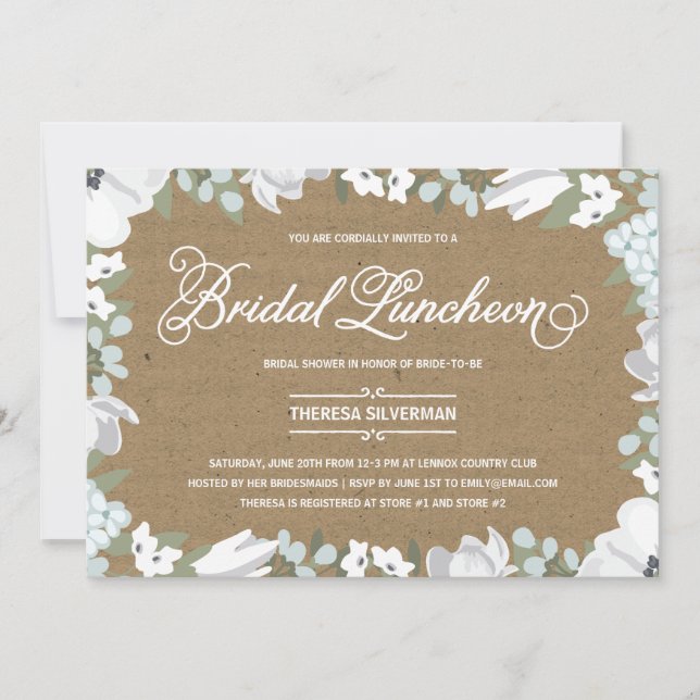 Floral Elegance | Brautparty Luncheon Einladung (Vorderseite)