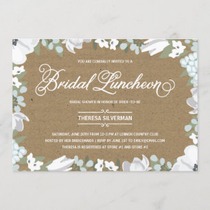 Floral Elegance   Brautparty Luncheon Einladung