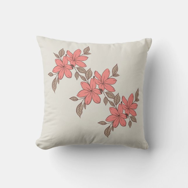 "Floral Elegance Carré Coussin - Belle Fleur (Recto)