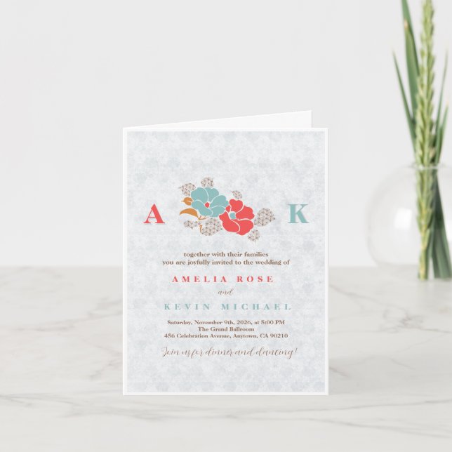 "Floral Elegance" Collection  Einladung (Vorderseite)