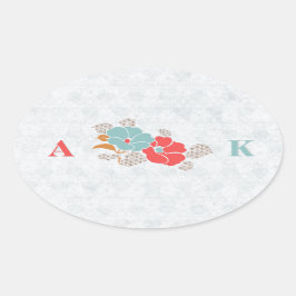 "Floral Elegance" Collection Ovaler Aufkleber