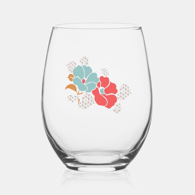 "Floral Elegance" Collection Weinglas Ohne Stiel (Vorderseite)
