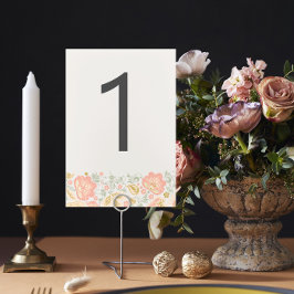 Floral Elegance Peach Sage Blush Klassische Hochze Tischnummer