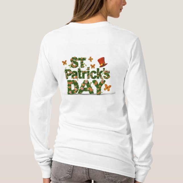 Floral Elegance: St. Patrick's Day FUNNY T-Shirt (Rückseite)