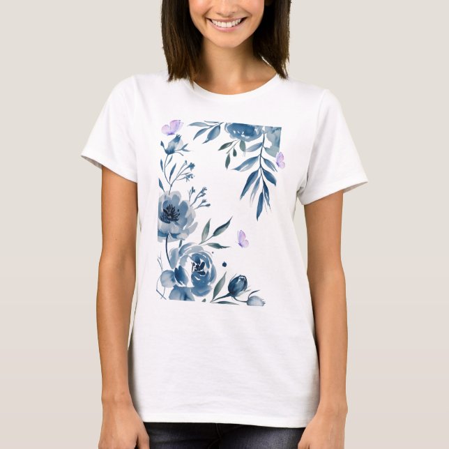 Floral Elegance Tee – Soft Pastel Blooms  (Vorderseite)