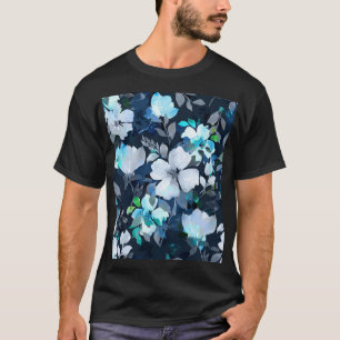 Floral Elegance Wasserfarbenes Muster T-Shirt