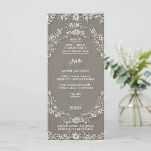 Floral Elegance Wedding Menu Menükarte
