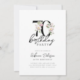 Floral Elegant 70. Geburtstag Einladung