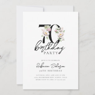 Floral Elegant 70. Geburtstag Einladung