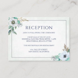 Floral Elegant Anemone Bouquet Hochzeitsempfang Begleitkarte