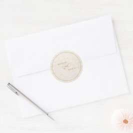 Floral Elegant Calligrafy Wedding Runder Aufkleber