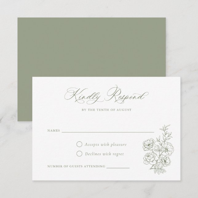 Floral Elegant Calligraphy Script-Rose UAWG Einladung (Vorne/Hinten)