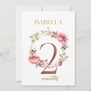 Floral Elegant Carte de la première année bébé jal