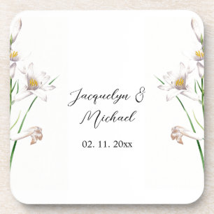 Floral Elegant Chic Niedliche Kalligrafie Name Getränkeuntersetzer