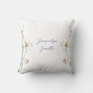 Floral Elegant Chic Niedliche Kalligrafie Name Kissen